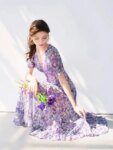 100% silk French floral tea dress short sleeve romantic holiday style mulberry silk maxi dress for women summer Women's dress