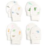 4 Pairs of Bamboo Anti-Scratch Mittens in Gift Box - Baby Essentials for Newborn - Baby Shower Gifts and Newborn Essentials - Baby Mittens 0-3 Months