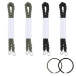 4 PCS Boot Bands Trouser Twists Military Twisters Army Tie Trouser Blousers Military Blousing Straps Elastic Bands Strap Blousing Garter Straps Outdoor Legging Rope with Metal Hook (Black Green)