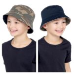 A2Z 4 Kids Boys Reversible Bucket Hat Summer - Bucket Hat AZ4956 Camo 7-10 Yrs