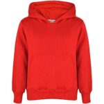 A2Z 4 Kids Girls Boys Plain Sweatshirt Tie Dye Pullover - Plain Sweat Hoodie Red 13