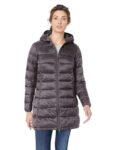 Amazon Essentials Women's Lightweight Water-Resistant Packable Hooded Puffer Coat (Available in Plus Size), Charcoal Heather, M