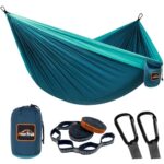 AnorTrek Camping Hammock, Super Lightweight Portable Parachute Hammock with Two Tree Straps Single or Double Nylon Travel Tree Hammocks for Camping Backpacking Hiking