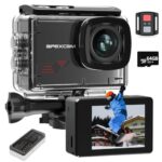Apexcam M80 Action Camera with 64GB Card 4K 60FPS 48MP 40M Ultra HD Camera Underwater Waterproof Sport Camera 8X Zoom Pre-Recording WIFI Wide Angle with 2x1350 Battery Holder Set Accessories Kits