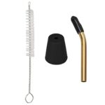 Atyhao Outdoor Kettle Pipe, Stainless Steel Expanded Kettle Pipe With Dust Cover For Walking (Black)
