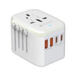 AUNNO Universal Travel Adapter, PD 20W Fast Charging Plug Adapter with 2 USB-C and 2 USB-A Ports, All in One Travel Adapter for Europe, UK, US, Australia etc