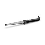 BaByliss Ceramic Curling Wand Pro - 13-25mm Hair Curler for Natural Waves and Curls, Ceramic, 5 Heat Settings 150°C to 210°C , Grey & Black, 2285CU
