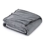 Bedsure Fleece Throw Blanket for Sofa - Soft Cosy Fluffy Blankets for Bed, Warm Single Throws for Audlts, Silver Grey, 130x150 cm