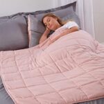 Brentfords Weighted Blanket 6kg for Adults Therapy Sensory Anxiety Autism Insomnia Stress Relief, Double - Blush Pink - 125 x 180cm