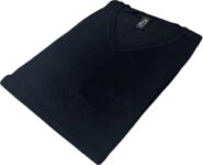 Brooklyn Imports LTD Mens V-Neck Sweater Long Sleeve Lightweight Jumper for Work Or Casual Smart Black