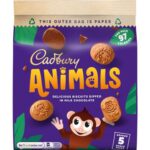 Cadbury Animals Mini Biscuits, Fun Animal Shaped Biscuits for Kids, 5 19.9 g Snack Packs (Pack of 1)