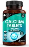 Calcium and Vitamin D3 Tablets - Calcium Supplement - 120 High Strength Tablets with Vitamin D3 - Made in The UK by New Leaf Bone & Muscle Health