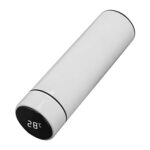 ciciglow Water Bottle with LED Temperature Display, Double Walled Vacuum Insulated Water Bottle, 304 Stainless Steel Smart Water Bottle, & Leak Proof Travel Mug for Office(White)