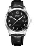 CIVO Watches Men Leather Strap Analogue Mens Watch with Date Window Minimalist Waterproof Luminous Wrist Watches for Men Classic Easy Read Quartz Gents Watches Black Face, Mens Gifts