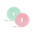 Clothesline,2 Pack Clotheslines for Outside, Adjustable Clothes line,Windproof Clothesline with Hooks, Indoor and Outdoor Laundry and Drying lines,Ideal Camping Essentials (5 m/197 in)