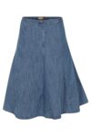 Clove Jeans Flawless Women's Denim Below Knee Flare Skirt - A Line Mid Length Plus Size Blue Denim Ladies Skirts for Perfect Summer Wear - Stylish and Comfortable Ladies Below Knee Short Skirt