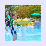 Creative stainless water equipment water gun play splash pad water park equipment child waterpark pool pouring toys for kids