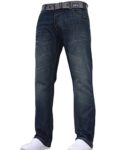 Crosshatch Mens Straight Leg Fashion Jeans Trousers Regular Fit Stylish Branded Denim by JeanBase Darkwash 34W X 30L