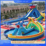Customization Required Swimming Pool Inflatable Pool Mobile Equipment Pass Toy Bracket Elephant Slide Combination Outdoor