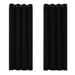 Deconovo Blackout Curtains Bedroom Super Soft Thermal Insulated Eyelet Blackout Curtains for Living Room 46 x 54 Inch Black 2 Panels