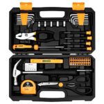 DEKO Tool Kit Set Box 62 Piece Home Repair DIY Tools Basic Hand Toolbox Sets for Home