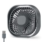 Desk Fan USB Small Fans for Desktop Table Bedside, Mini Quiet Home Office Accessories for Bedroom Car Greenhouse Kitchen, Powerful Silent Bed Fan with Cable, 3 Speeds Wind Strong Airflow Plug in