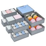 DIMJ 12 Pack Drawer Organisers Foldable Storage Box Fabric Drawer Dividers Wardrobe Storage Organiser Storage Cubes for Bras, Socks, Underwear, Ties, Scarves, Cosmetics