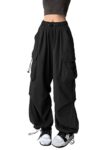 DINGJIUYAN Parachute Cargo Harem Pants Women Gothic Y2k Plus Size Elastic Waist Trousers Harajuku Punk Jogger