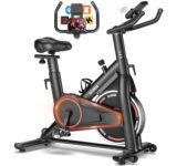 Exercise Bike, Spin Bike Exercise Bikes for Home Use with LCD Display & Tablet Holder, Quiet Stationary Bike for Gym with Comfortable Seat, Indoor Cycling Equipment for Fitness Workout Cardio Training