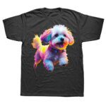 Funny Maltese Dog Art T Shirt Colorful Summer Graphic Cotton Streetwear Short Sleeve Birthday Gifts T-shirt Mens Clothing