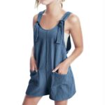 Girls Dungarees Casual Rompers Bib Shorts Jumpsuits With Pockets Loose Linen Overalls Beach Cute Travel Outfits Kids Playsuit Adjustable Spaghetti Strap Activewear Teenage Girls Jumpsuits