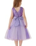 Girls Princess Sequin Party Dress Children's Formal Dress Kids Sleeveless Formal Pageant Dress Purple 10-12 Years