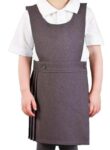 Girls School Pinafore Dress Bib Style Pleated Grey Black Age 2 3 4 5 6 7 8 9 10 11 12 13 14 15 16 17 18 Years