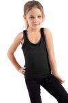 GW CLASSY OUTFIT Girls Vests Neon Racer Back Vest Underwear Tank Tops Sleeveless Kids Vests UK Size (5-13 Years) (Black, 5-6 Years)