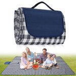 Habaylin Picnic Blanket Waterproof, Extra Large Picnic Mat 200 X 200 cm, Camping Beach Blanket Washable Foldable, Camping Accessories for Outdoor Activities (Dark Blue)