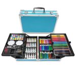 Halobios Professional Art Set, 144 Deluxe Aluminium Case Painting Set with Watercolour Pens Drawing Pencils Paints Oil Pastels, Premium Colouring Drawing Art Supplies Case Gift for Artists Adult