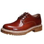 Handmade Derby Shoes for Men's Dress Shoes Horse Hip Leather Norway Sewn Chestnut Leather Bottom Comfortable Breathable Shoe Man