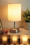 HSLighting Bedside Lamps, Touch Control Table Lamp 3-Way Brightness Dimmable Small Lamp with Metal Base LED Desk Lamp Minimalist Nightstand for Bedroom Living Room Gift Decor, Dimmable Bulb Included