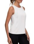 IECCP Women's White Summer Gym Racerback Tank Tops Plus Size Quick Dry Yoga Shirts Athletic Running Vest 2025, White, M