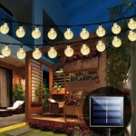 iihome 60 LED Solar Garden Lights 36feet Outdoor Waterproof Solar Powered Crystal Ball String Lights for Patio,Chrismas Tree,Parties,Warm White,36feet