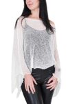Ikat Mimosa Ladies Crochet Poncho Lace Fish Net Batwing Wrap Beach Cover Up