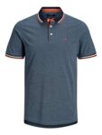 Jack & Jones Men's Jjepaulos Polo Ss Noos Polo Shirt, Denim Blue, M