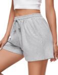 Jezonga Women's Running Shorts Casual Gym Walking Workout Hiking Jogging Lounge Sweat Summer High Waisted with Pockets(Grey,XL)