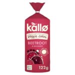 Kallo Beetroot & Balsamic Veggie Cakes, Lentil & Pea Puffed Crackers Made From Plants, Low Fat Healthy Snacks, Vegan Friendly, Gluten Free, No Artificial Flavours, Single Pack – 1 x 122g