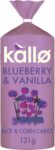 Kallo Blueberry & Vanilla Corn & Rice Cakes, Wholegrain Low Fat Healthy Snacks for Adults & Children, Vegan Friendly, Gluten Free, No Artificial Flavours or Preservatives, Single Pack – 1 x 131g