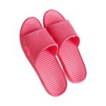 Ladies Flip Flops Size 4 Indoor Slippers Soft Sole Cover Toe Flip Flops Unisex Sliders With Arch Support (Watermelon Red, 4.5-5)