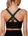 LAJERIN Sports Bras for Women, Women's Sports Bra High Impact Bra Full Coverage, Bras for Women Removable Pads for Girls in Yoga Bralette Leisure Stretch Crop Tops Vest,Black-XL