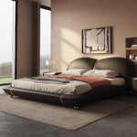 Ltalian Design Beds Cheap Aesthetics Comfortable Fashionable Beds Simple Vintage Crown Beauty Wood Cama Casal Bedroom Furniture