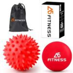 Massage Ball – Red Lacrosse and Spiky Balls– Perfect for Yoga, Rehab, Deep Tissue & Trigger Point Massage, Myofascial Release, Plantar Fasciitis - Sore Muscle Recovery, and Overall Body Relaxation