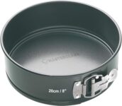MasterClass 20 cm Springform Cake Tin with PTFE, PFOA and BPA Free Non Stick, Robust 1mm Thick Carbon Steel and Loose Base, 8 Inch Round Pan, Grey